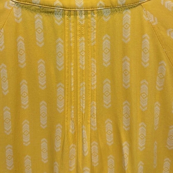 Matilda Jane yellow button down short sleeve tunic top size Large - Picture 6 of 11